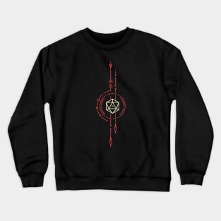 Minimalist Red Polyhedral D20 Dice Arrow Subtle Crewneck Sweatshirt